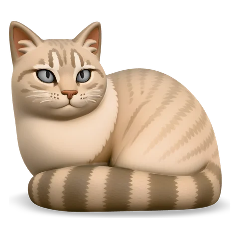 A figurine of a tabby cat curled up